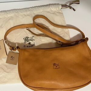 Il bisonte Tan Leather Shoulder Bag NWT crossbody Italy